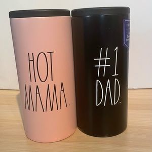Rae Dunn Slim Can Koozie Hot Mama and #1 Dad